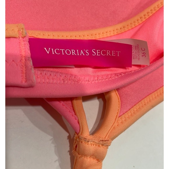Victoria's Secret pink‎ and Orange Bikini Swim top size 36C - Picture 6 of 7